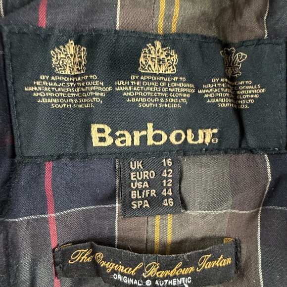 Barbour Flyweight Beadnell Parka Waxed Jacket Women Hooded Green Size 12 US - Picture 13 of 16